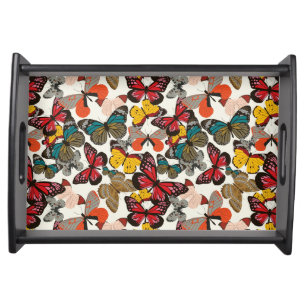 Retro floral pattern 5 serving tray