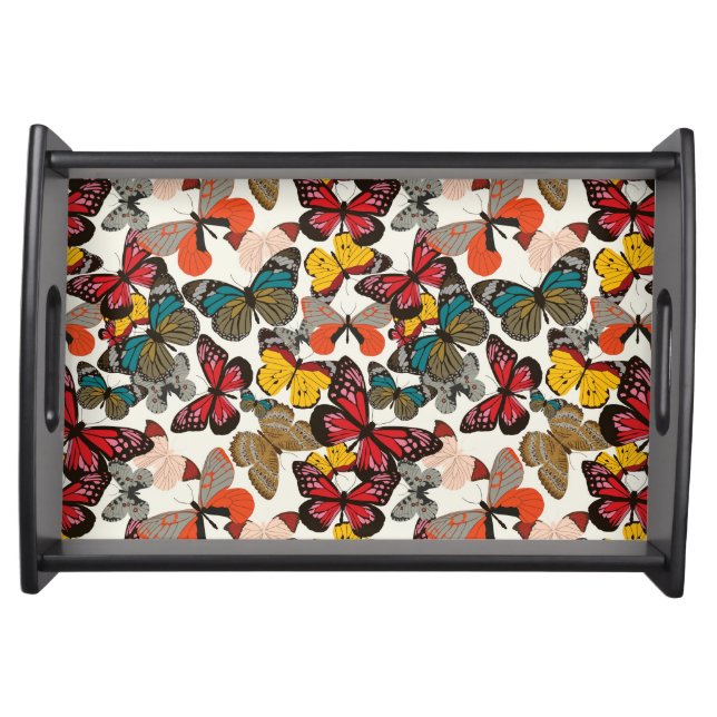Retro floral pattern 5 serving tray (Front)