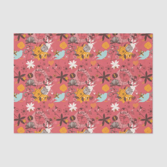 Retro floral pattern 7 tissue paper (Front)