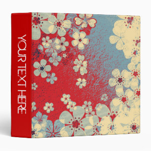 Retro floral pattern and modern design 2 3 ring binder