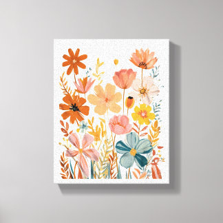 Retro Floral Pattern Canvas Print