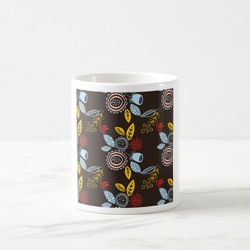 Retro Floral Pattern Coffee Mug