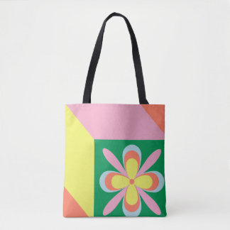 Retro Floral Pattern colorful Spring Flower Design Tote Bag