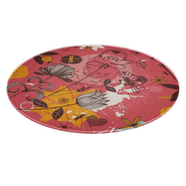 Retro floral pattern cutting board (Corner)