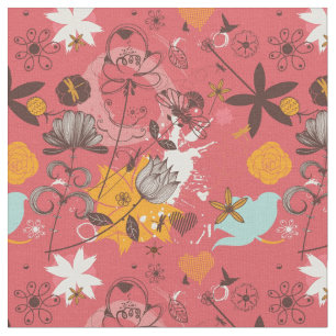 Retro floral pattern fabric
