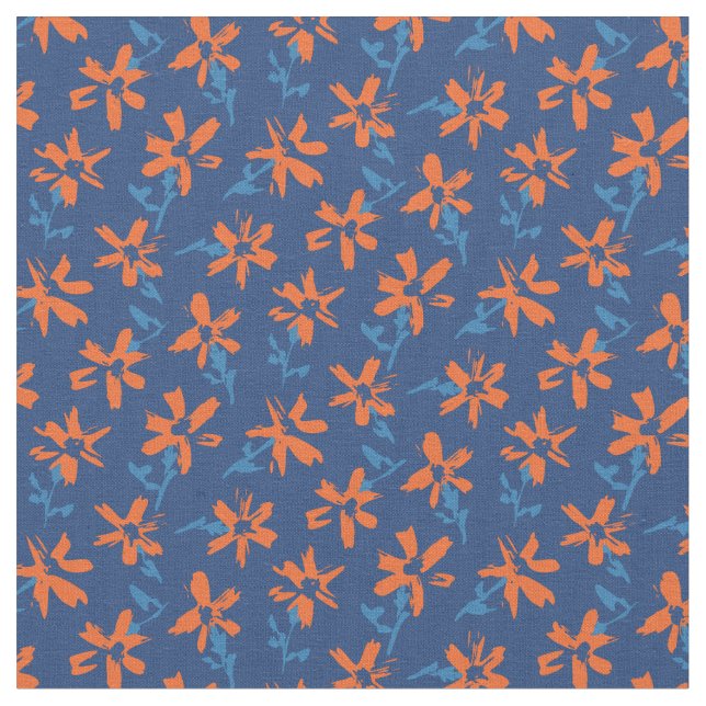 Retro floral pattern in boho style. Abstract Daisy Fabric (Close Up)