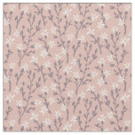 Retro floral pattern in boho style. Pink sakura. Fabric