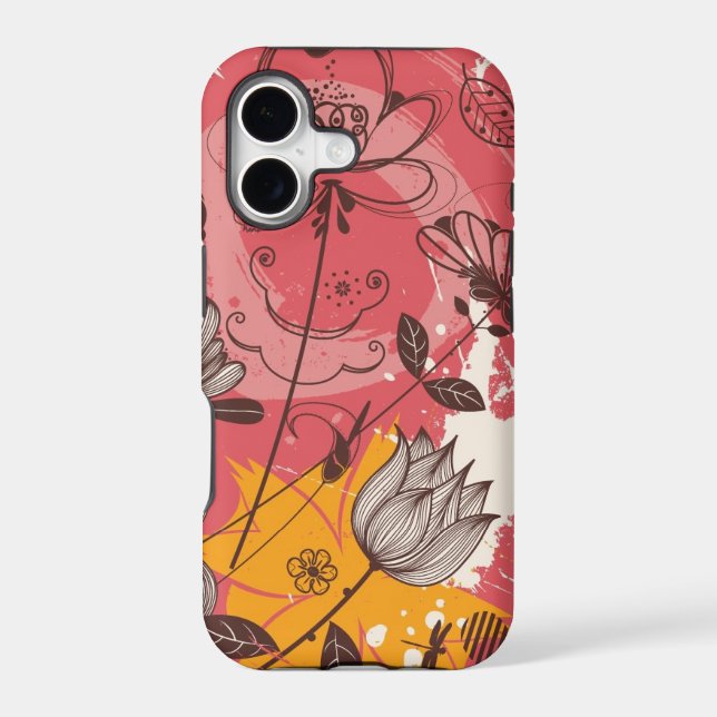 Retro floral pattern iphone case (Back)