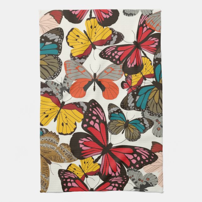 Retro floral pattern kitchen towel (Vertical)