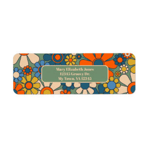 Retro Floral Pattern Label