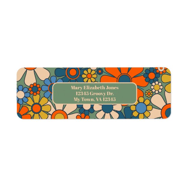 Retro Floral Pattern Label (Front)