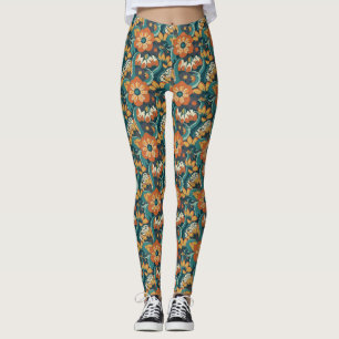 Retro Floral Pattern Leggings