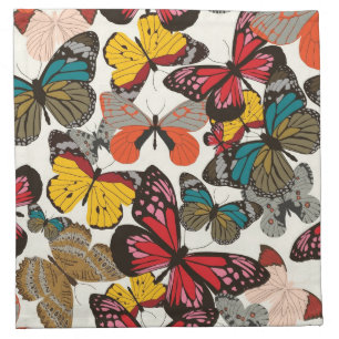 Retro floral pattern napkin