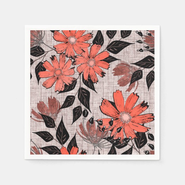 Retro floral pattern. napkins (Front)