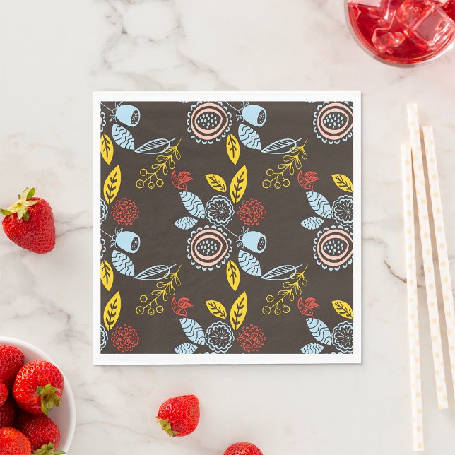 Retro Floral Pattern Napkins (Creator Uploaded)