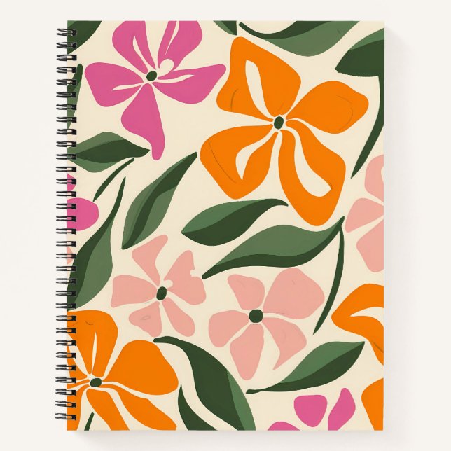 Retro floral pattern notebook (Front)