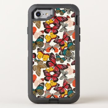 Retro Floral Pattern Otterbox Defender Iphone Se/8/7 Case by boutiquey at Zazzle