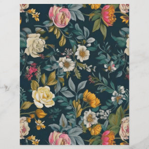 Retro Floral Pattern Paper