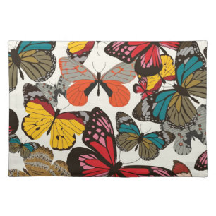 Retro floral pattern placemat