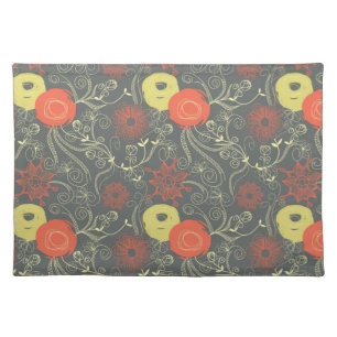 Retro floral pattern placemat