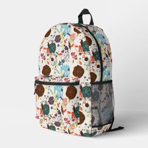 Retro Floral Pattern Printed Backpack