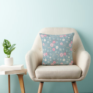 Retro floral pattern. throw pillow