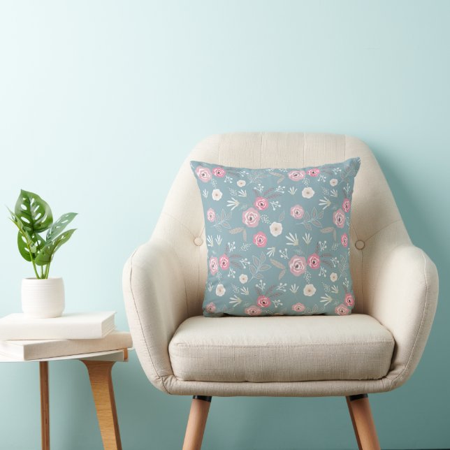 Retro floral pattern. throw pillow (Chair)