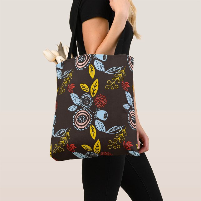 Retro Floral Pattern Tote Bag (Creator Uploaded)