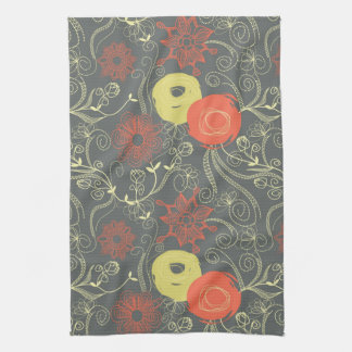 Retro floral pattern towel