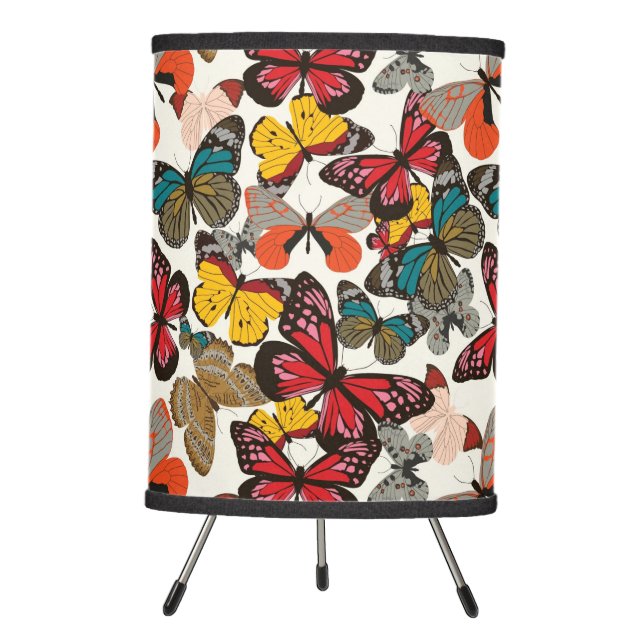Retro floral pattern tripod lamp (Front)