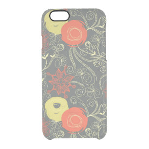 Retro floral pattern clear iPhone 6/6S case