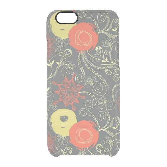 Retro floral pattern uncommon iPhone case (Back)