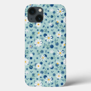 Retro floral pattern with daisies. iPhone 13 case