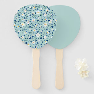 Retro floral pattern with daisies. hand fan
