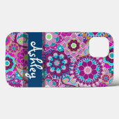 Retro Floral Pattern with Name Case-Mate iPhone Case (Back (Horizontal))