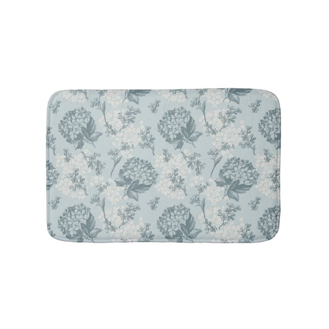 Retro floral pattern with viburnum flowers bathroom mat (Front)