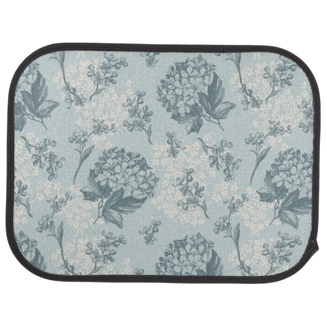 Retro floral pattern with viburnum flowers car mat (Rear)