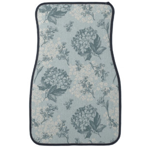 Retro floral pattern with viburnum flowers car mat
