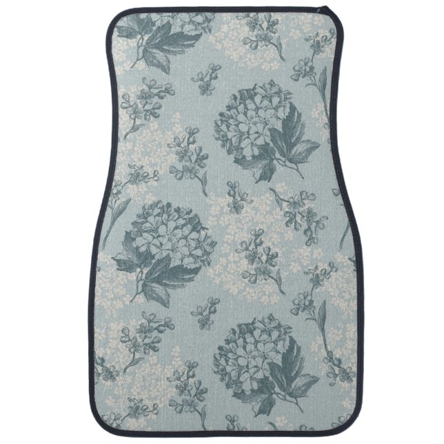 Retro floral pattern with viburnum flowers car mat (Front)