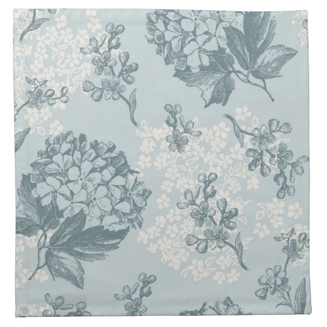 Retro floral pattern with viburnum flowers cloth napkin (Front)