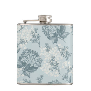 Retro floral pattern with viburnum flowers flask