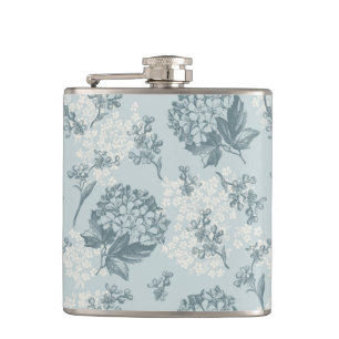 Retro floral pattern with viburnum flowers flask