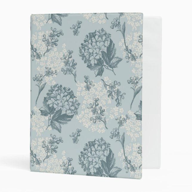 Retro floral pattern with viburnum flowers mini binder (Front/Inside)