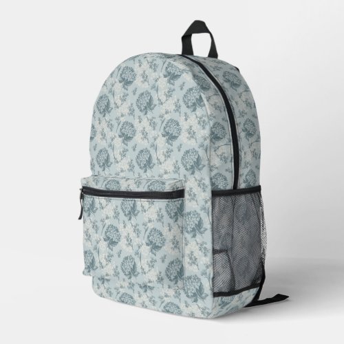 Retro floral pattern with viburnum flowers printed backpack