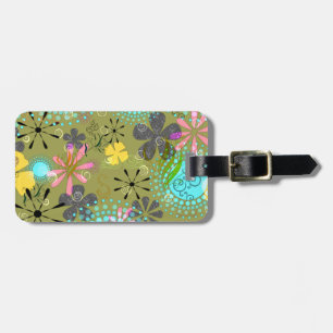 Retro Floral Personalized Luggage Tag