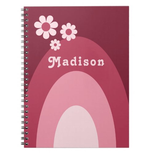 Retro Floral Personalized Notebook