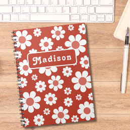 Retro Floral Personalized Notebook