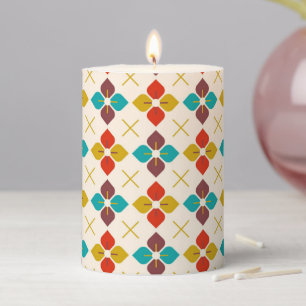 Retro Floral  Pillar Candle