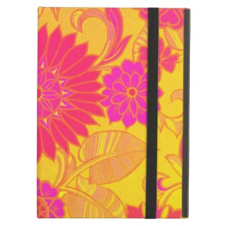Retro Floral Pink and Yellow iPad Air Case