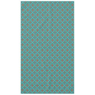 Retro Floral, Polka Dots on Teal Tablecloth